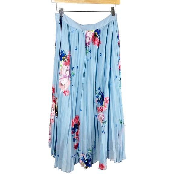 Ted Baker Harrpa Raspberry Ripple Asymmetrical Pleated Midi Skirt Size US 12 - Picture 2 of 14